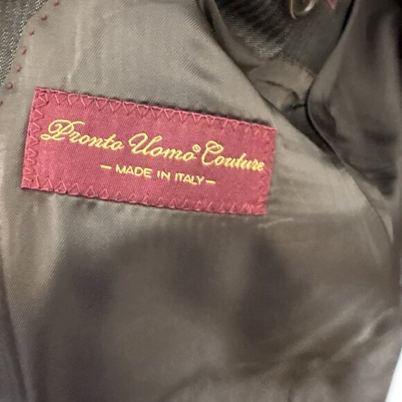 Pronto Uomo Couture Men 50 Gray Wool Sport Coat Blazer  Tollegno 1900 Super 100s - Picture 9 of 9